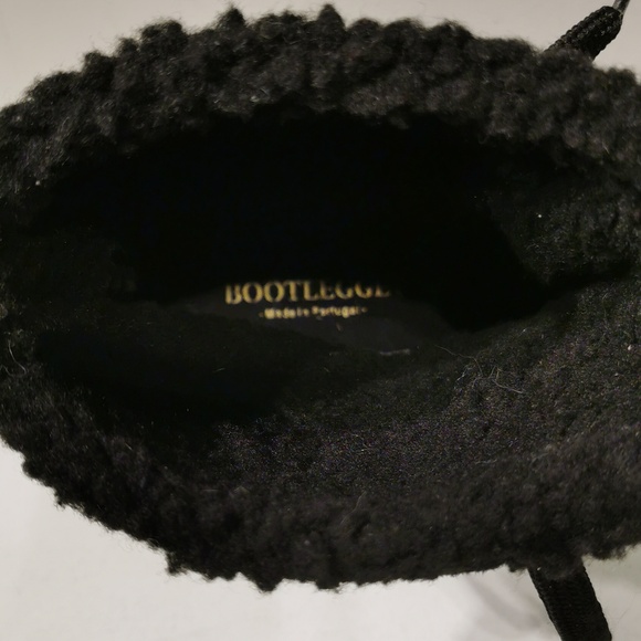 Bootlegger Black Military Combat Lace Up Sherpa Leather Boots - Picture 9 of 10